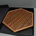 VAMSLOVE Chinese Checkers 15" Large Upgraded Version Wooden Game Board, 16mm 60+12 Colorful Glass Marbles, Easy Grasping for Adults and Kids, w/Storage Drawer, Fun for Family Gathering