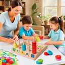 2 x Toddler Montessori Math Toys, Wooden Math Manipulatives with Counting Number Blocks, Preschool Kindergarten Learning Activities, Educational Math Toy for Kids 2-5, Christmas Stacking Puzzle Toy, 9.45 x 8.66 x 1.57 inches