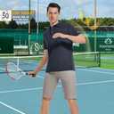 Mens Golf Shirt Short Sleeve Moisture Wicking Dry Fit Performance Solid Casual Pique Collared Golf Polo Shirts for Men (Blue, L)