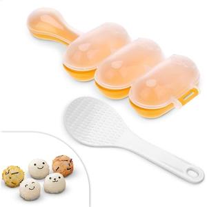 Rice Ball Mold with Paddle Spoon – Rice Ball Maker Mold for Temari Sushi, Yaki-Onigiri – Sushi Plates & DIY Kit, Designed for Creative Presentations on Sushi Plates, Great for Sushi Plate Decorating