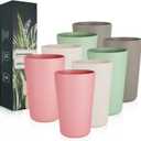 greenandlife Premium Wheat Straw Cups 20 oz Set of 8 Alternative to Plastic Cups Reusable Unbreakable Drinking Cup Dishwasher Safe Water Glasses Tumblers, INS