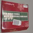 12 Pack Christmas Window Candles Lights with Timer Battery Operated Electric LED Taper Candles Flameless,Sliver Candlestick, Suction Cups,24 PCS Battery Included,Christmas Bow& Gift Box (Silver)