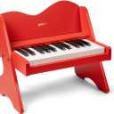 ZIPPY Kids Piano Keyboard, 25 Keys Digital Piano for Kids, Volume Adjustable, Mini Music Educational Instrument Toy, Wood Toy for Toddlers Girls Boys (Red)