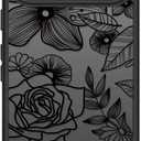 Dumkery Cute Case Compatible with Google Pixel 10 Pro XL Case, Aesthetic Black Line Art Floral Rose Pattern Print, Translucence Hard PC Anti Scratch Shockproof Cover for Girls Women