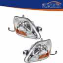 GXYWADY Headlight Assembly Replacement for 2007-2011 Yaris Sedan Halogen Projector Headlamp Headlights Pair Left and Right Side