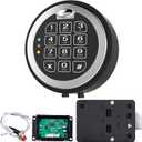 Fireproof Gun Safe Lock Replacement with Swing Bolt Lock, 5 User Code and 1 Master Code Chrome Electronic Digital Keypad Electronic Safe Lock for Safe Box Lock