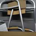 Medline Lightweight Two Button Folding Walker with 5" Wheels, Aluminum Frame Supports up to 300 lbs