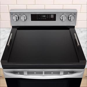 30"x22" Noodle Board Stove Cover for Electric & Gas Stoves, Natural Bamboo Ranges Stovetop Cover for Extra Counter Space, Also Sink Cover & Serving Tray (Black)