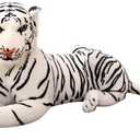 DHXSTSM Large White Tiger Stuffed Animal - Plush Toy -Giant White Tiger Stuffed Animal 27 Inches (Excluding Tail)