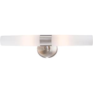 GEORGE KOVACS P5042-144 Saber Vanity Bath Light, 2-Light, 120 Total Watts, 4.75-in H x 20-in W, Brushed Stainless Steel