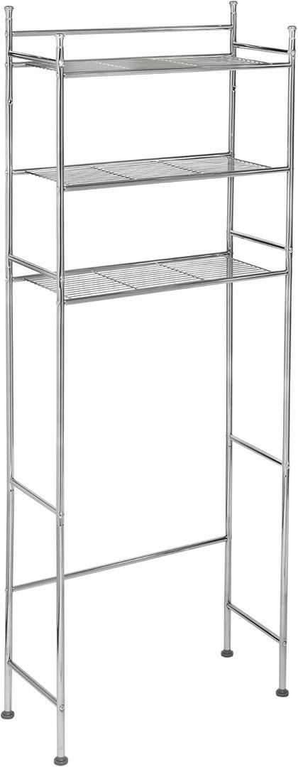 Honey-Can-Do BTH-05079 3-Tier Metal Bathroom Shelf Space Saver, 9.45 x 22.83 x 59.84, Chrome