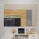 Fluxnara Bulletin Board, 35" x 17.5" Cork Board Alternative with 12 Safe Removable Adhesive Tabs, Foldable Felt Pin Board for Home Office, Classroom, Bedroom, Entryway for Walls Oatmeal