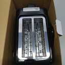 Elite Gourmet ECT1027B Cool Touch Toaster with 6 Temperature Settings & Extra Wide 1.25" Slots for Bagels, Waffles, Specialty Breads, Puff Pastry, Snacks, ETL Certified, 2 Slices, Black