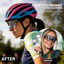 KAPVOE K410 Cycling Glasses, Photochromic Sports Sunglasses for Men and Women, UV400 TR90 Frame, Adjustable Temples, Includes Bike Bag, Mountain Bike Glasses for Outdoor Riding