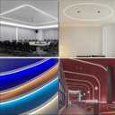 196inch Silicone LED Diffuser Channel, Flexible Waterproof Neon Rope Strip Light Tube Silicone Cover for 6mm Led Strip Lights for Living Room, Kitchen, Wall and Other Decoration (10 x 10mm)