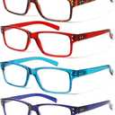 NORPERWIS Reading Glasses 6 Pairs Quality Readers Spring Hinge Glasses for Reading for Men and Women (6 Pack Mix Color 3, 4.00)