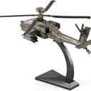 OANMYJJO Helicopters for Boys AH-64 Longbow Apache Helicopter Model Airplanes,Diecast Military Attack HelicopterModel Airplane with Light and SoundSuitable for Military Lovers to Collect and Gift.
