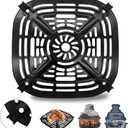 Air Fryer Replacement Parts for Ninja Crispi Air Fryer FN101GY, Air Fryer Accessories Grill Pan Plate Crisper Plate Rack Tray with Rubber Bumpers