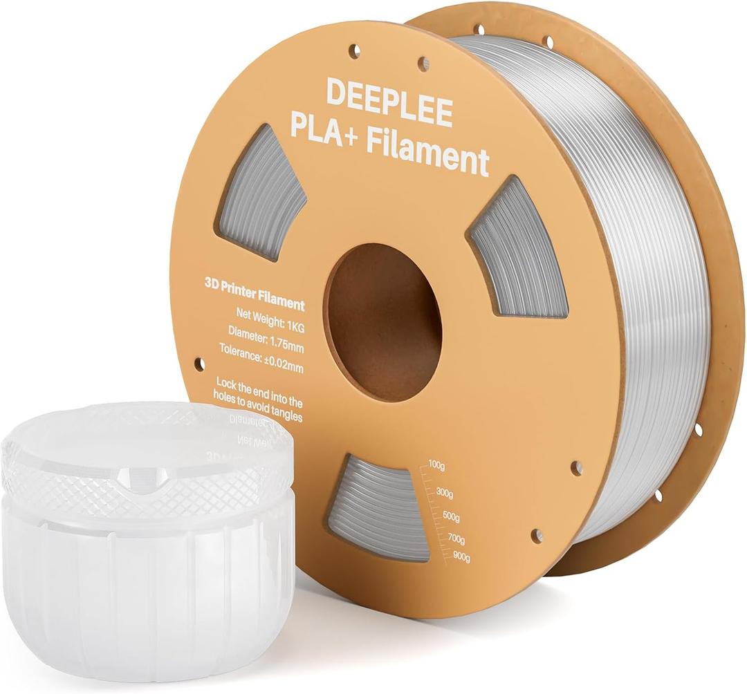 PLA+ 1.75mm 3D Printer Filament, PLA Plus with Dimensional Accuracy +/- 0.02mm, Higher Strength and Toughness, Neatly Wound, No Clogging, Fits for Most FDM 3D Printers, 1KG Clear