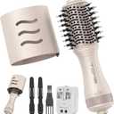 Blow Dryer Brush, Hair Dryer Brush in One, 600W Oval Hot Air Volumizer & Straightener, AntiFrizz Blowout Styling Brush, Dual Voltage 110–240V Travel (2 Inch) Pink