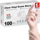 Schneider Clear Vinyl Exam Gloves, Latex-Free, Disposable Medical Gloves, Cleaning Gloves, Food Safe, Powder-Free, 4 mil