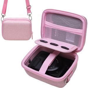 Camera Case Bag Compatible with Canon PowerShot G7 X Mark III, Mark II, SX740 HS, Sony ZV-1, KODAK PIXPRO WPZ2 Digital 4K Vlogging Camera, Point and Shoot 4K Video Camera Bag, Pink (Case Only)
