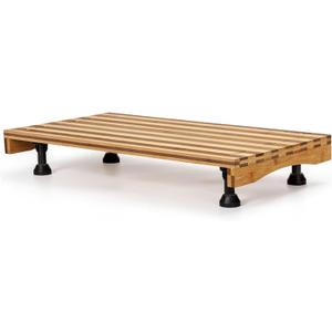 Bamboo Stovetop Cover&Countertop Cutting Board with Adjustable Legs, 21.14 x 11.42 inches Dual-purpose Chopping Board for Electric Stove Burner, Workspace Block Cover for RV Camping Camper Gas