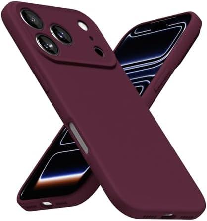 LoeoeL for iPhone 17 Pro Max Phone Case Silicone, Minimalist Ultra Thin Slim Soft Rubber Gel Solid Color Matte TPU Cute Case for Women Men, Girly Plain Aesthetic Design & Camera Cover, Burgundy Maroon