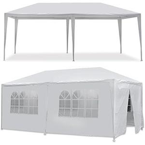 Saturnpower 10'x20' Outdoor White Wedding Party Tent Waterproof Gazebo Tent Camping Storage Shelter BBQ Pavilion Canopy Cater Events with Removable Sidewalls and Windows Tent