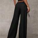 GORGLITTER Women's Low Rise Going Out Formal Dress Pants Wide Leg Work Slacks Pants Business Casual Outfits Trousers (Black, XS)