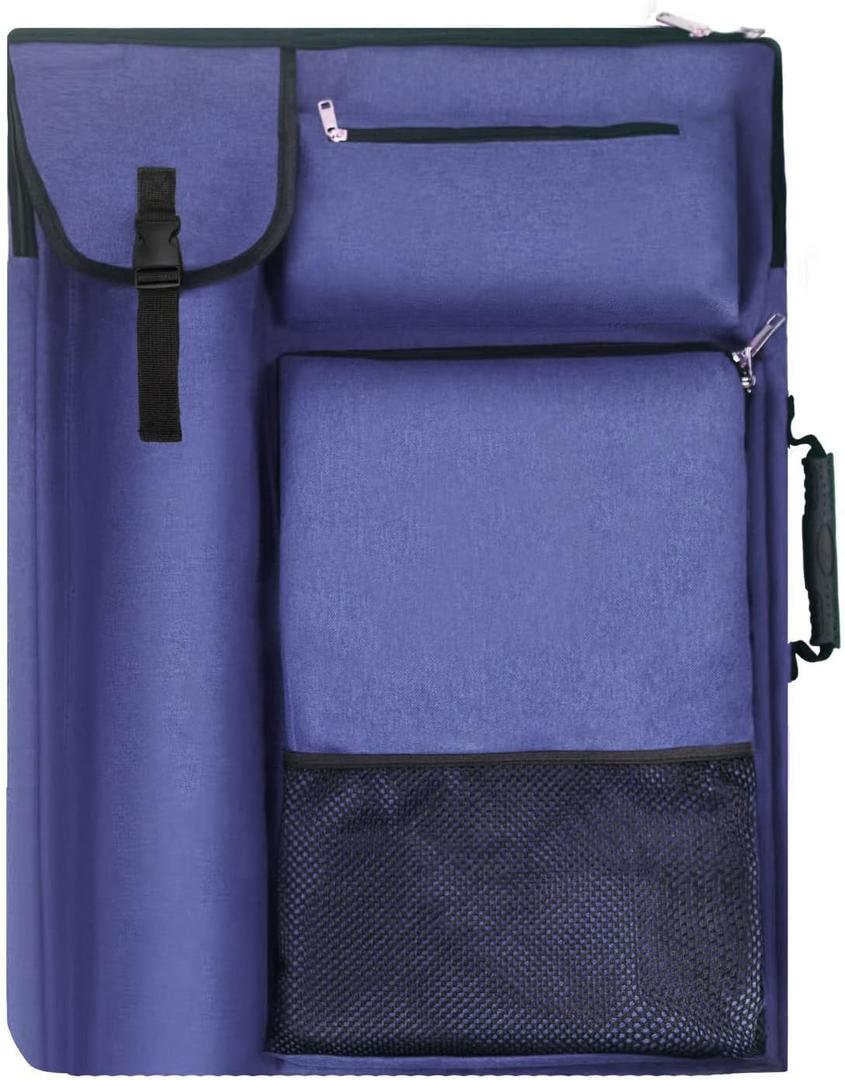 TreochtFUN Art Bags for Supplies Portfolio Case 19 X 25.5 in | for Storage A2 Canvas Board A3 Sketchbook - Carrying Artwork with Backpack & Tote-handle