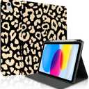 TopPerfekt Case for iPad 11th (A16) 11-inch 2025 / for iPad 10th Generation 10.9-inch 2022, Stand Folio Case Cover with Pencil Holder for Kids, Boys, Girls, Anti-Slip and Anti-Shock - Leopard Beige