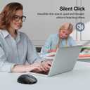 TECKNET Wireless Mouse (BT5.0/3.0 & 2.4G) Rechargeable 4800 DPI Silent USB A & Bluetooth Mouse 6 Buttons, Wide Compatibility - Grey