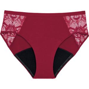 Thinx Ultra-Soft Period Underwear, Brief-Style Leakproof Underwear for Women, Holds Up to 12 Regular Tampons, Period Panties, Reusable, Comfortable, & Flexible, Spicy with Lace, S
