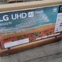 LG 65UQ70 UHD Smart TV.  Screen Size: 65 inches. Resolution: Real 4K UHD. Smart Platform: webOS with ThinQ AI. Features: Includes LG Channels for free IP streaming