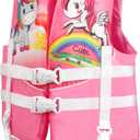 Toddler Swim Vest, Kids Pool Float Jackets Baby Swim Float for Kids 20-70 lbs, Floaties Vest Swimming Aid for 1-7 Years Old Boys Girls (Large, Pink)