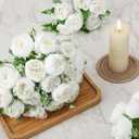 8 Pack White Peonies Artificial Flowers, Fake Silk Hydrangea Bouquet for Bridal Wedding Home Table Decor Reusable Dining Opening Ceremony Birthday Arrangement Faux Floral