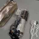 Travel Blow Dryer Brush in one, Dual Voltage 110V-240V Mini Hot Air Brush, Hair Trends Nano Titanium 2 Inch One Step Hair Dryer and Styler Volumizer Oval Shape (White & Rose Gold)