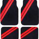 Car Floor Mats Front&Rear Black Rubber fit for Dodge Challenger Charger Durango Avenger RAM Floor Mat (Mats-1-red)