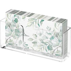 Cilinta Napkin Holder, Clear Acrylic Napkin Dispenser for Disposable Hand Towels, Bathroom Vanity Organizer Tray Guest Paper Towels Holder Lucite Tray for Bathroom, Business, Restaurant, Hotel