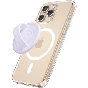 Magnetic Phone Grip Holder Compatible with MagSafe, Ultra Thin Silicone Finger Loop Ring Magnetic Grips for Back of Phone for iPhone Pro Max/Plus/16/15/14/13/12 Series, Purple Sparkle