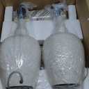 Table Lamps for Bedroom Set of 2 Farmhouse Table Lamps for Living Room 21" Rustic Cottage Jar-Shaped Bedside Lamp for Nightstand with Natural Beige Finish,Bulbs Not Included