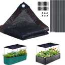 Garden Shade Cloth Kit for Raised Beds, 78.7"x39.4" Garden Shade Cloth for Plant Heat Protection, 85% Plant Sun Shade Cloth with Poles Raised Garden Bed Sunshade Cover for Outdoor Plants Vegetables