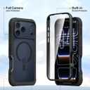 Diaclara Magnetic Designed for iPhone 17 Pro Max Case Full Body Bumper,[Compatible with MagSafe] Military Drop Proof Cover with Built-in Touch Sensitive Anti-Scratch Screen Protector, Black