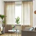 1 pc Sheer Curtain Grommets, Solid Color Sheer Voile Window Curtain Hook Blackout Window Curtain Living Room (Color : Yellow-Grommets, Size : 59x106in