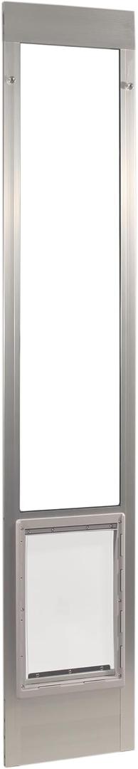 Ideal Pet Products Aluminum Pet Patio Door, Adjustable Height 77-5/8" to 80-3/8", 15" x 20" Flap Size, Mill/Silver