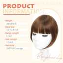 Clip in Bangs, French Bangs Hair Clip, 360Cover Top Hair Toppers for Women with Thinning Hairs, 10 Inch Fake Bang Hairs Pieces for Women Daily Wear (Light Brown)