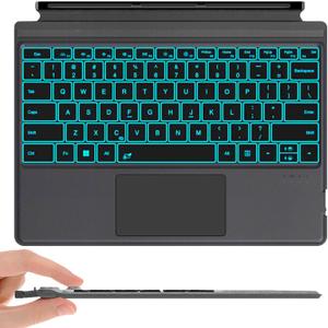 Surface Pro Keyboard for Microsoft Surface Pro 7 Plus 7/6/5/4/3 12.3 inch, Wireless Type Cover with 7 Color Backlit, Bluetooth Ultra-Slim Portable Magnetic Keyboard with Trackpad, Rechargeable Battery Surface Pro Keyboard for Microsoft Surface Pro 7 Plus 7/6/5/4/3 12.3 inch, Wireless Type Cover with 7 Color Backlit, Bluetooth Ultra-Slim Portable Magnetic Keyboard with Trackpad, Rechargeable Battery