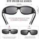 Polarized Sunglasses Fit Over Glasses for Men Women, Wrap Around Sun Glasses for Driving Fishing UV400 Protection