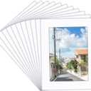 Prudiut 15 Pack 5x7 White Picture Mats, Frame Mattes for 4x6 Pictures Display Photo Frame Mat Core Bevel Cut Mat Board Show Kit for Photos, Prints, Artworks